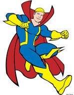 happy Superhero Cartoon drawing