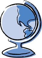 Globe blue world drawing