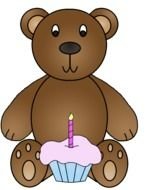 Teddy Bear with the Birthday Cake clipart