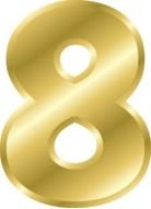 clipart of the Gold Number 8