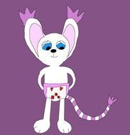Gatomon in sneakers on a purple background