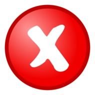 red button with a white cross