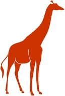 red Giraffe Silhouette drawing