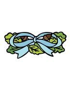 blue ribbon on a festival wreath as a graphic illustration