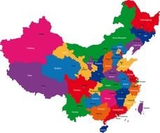 China Map With Cities drawing