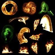 Colorful transparent flames clipart