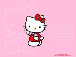 Hello Kitty on a pink background