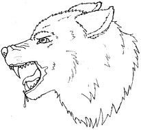 Wolf Head Outline Drawing