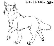 Anime Wolf Outline