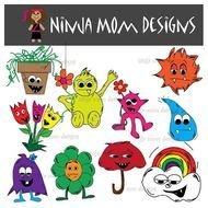 Spring Monsters Clip Art