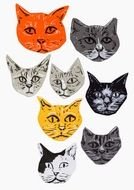 different cats as graphic elements for clipart