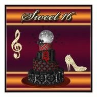 Funky Sweet 16 Disco Diva Cake Gold Sparkle Heels Custom