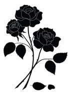 Black and white drawing of the roses clipart