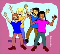Girls Having Fun Clip Art N4