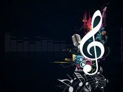 Colorful musical tools clipart