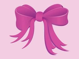 Clipart of Pink Ribbon Bow