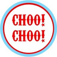 "CHOO! CHOO!" sign clipart