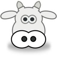 Cartoon Cow Head Ngo Style Black