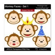 Monkey Face Clip Art Black And White