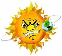 Clip art of Angry Sun and earth