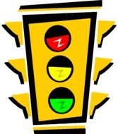 yellow traffic light as a graphic illustration