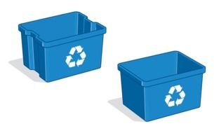 Blue Recycle Bin as picture for clipart