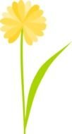 painted yellow flower with a thin leaf