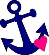 Anchor With Heart Clip Art