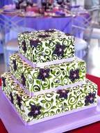 Green And Purple Wedding Cakes