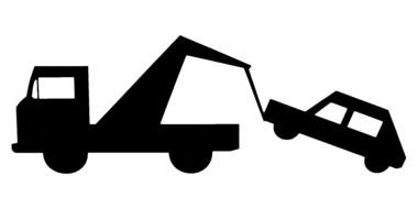 tow truck silhouette with car