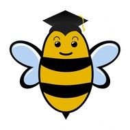 cartoon Bee wearing graduation hat