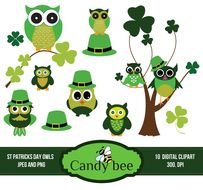St Patricks Day Owl Clip Art N2