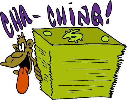 Clip art of monkey and cash