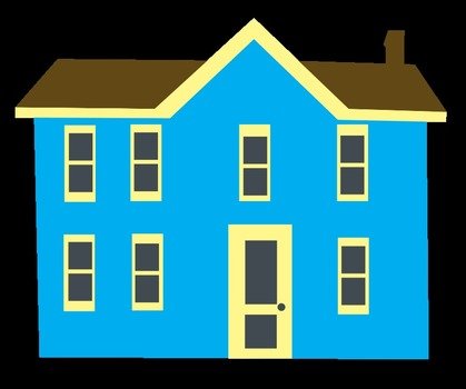 Blue House Clip Art Free drawing