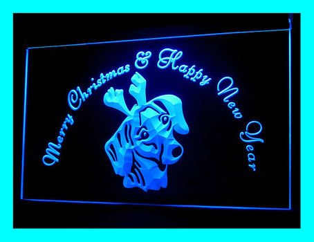 150046B Merry Christmas amp Happy New Years Virgin Mary Display LED