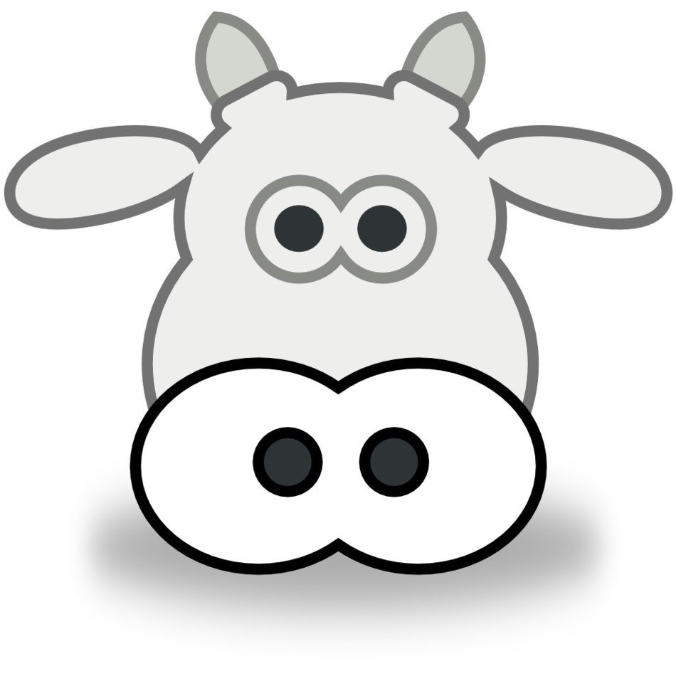 Cartoon Cow Head Ngo Style Black
