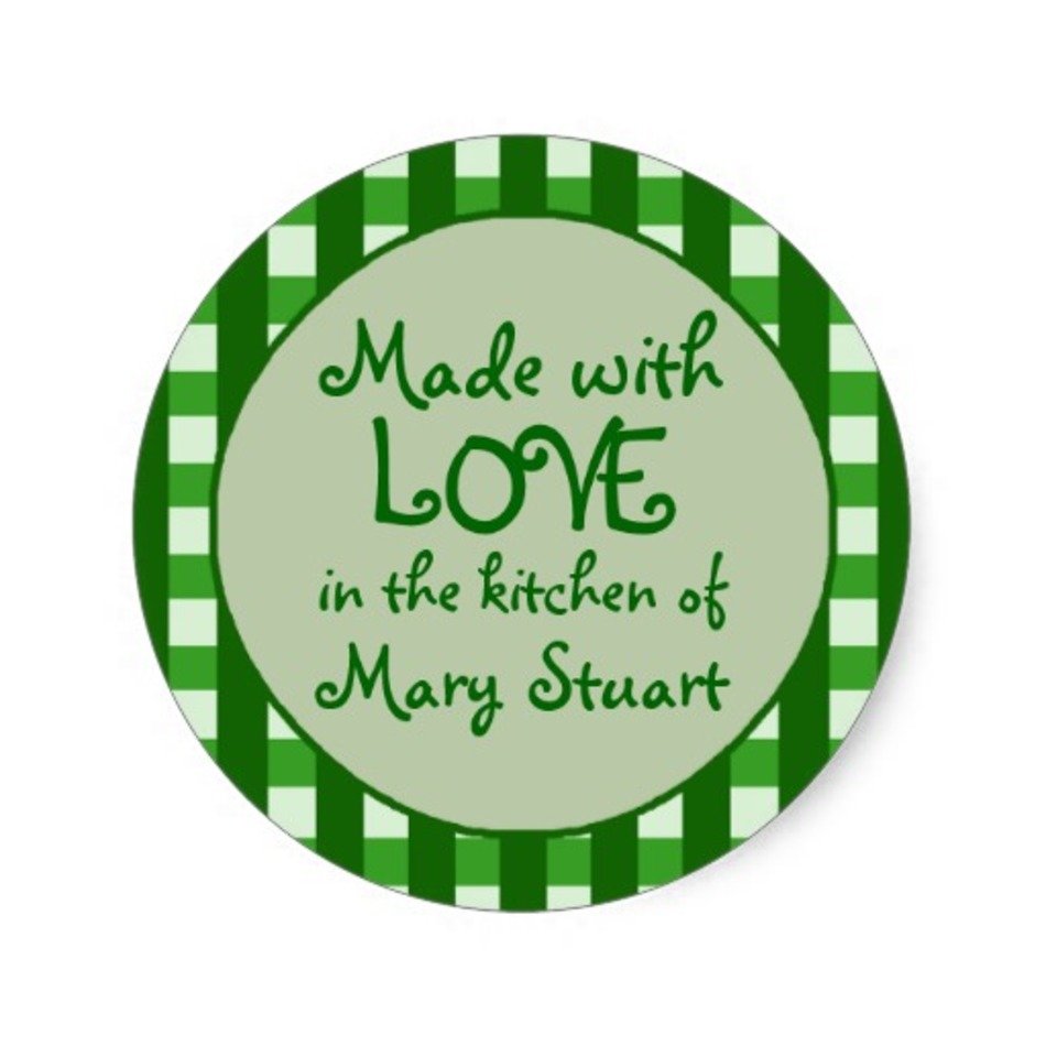 Green Checkered Border Canning Label Stickers