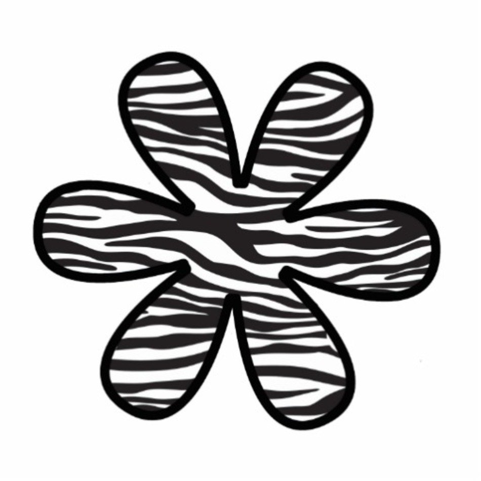 Zebra Stripes With Blue Ribbon And Bow Pattern Acrylic Cut Out