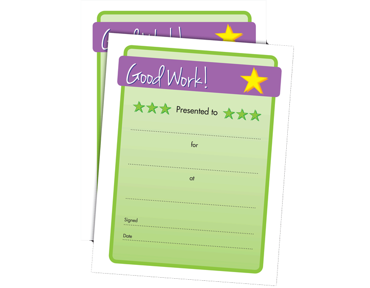 Good work certificate template free image download