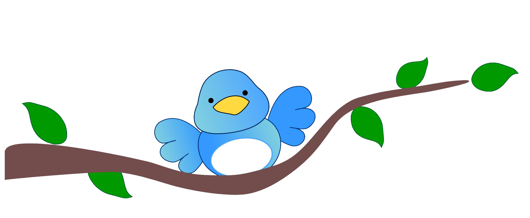 Little blue bird on a branch as a graphic illustration free image download