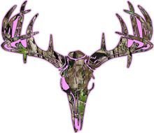 Pink Camo Deer Skull