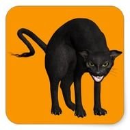 Scary Halloween Black Cat