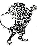 tribal lion for tattoo