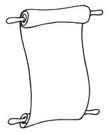 Black and white drawing of the scroll clipart
