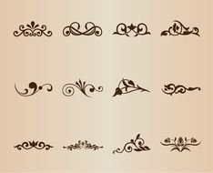 Name Vector Set Decorative Design Elements