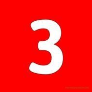 Red Number 3 Printable
