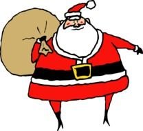 fat Santa Claus as a drawing