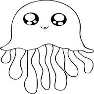 Black And White Coloring Page Jellyfish