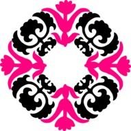 Pink Damask Clip Art N6