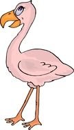 Cartoon beautiful flamingo clipart